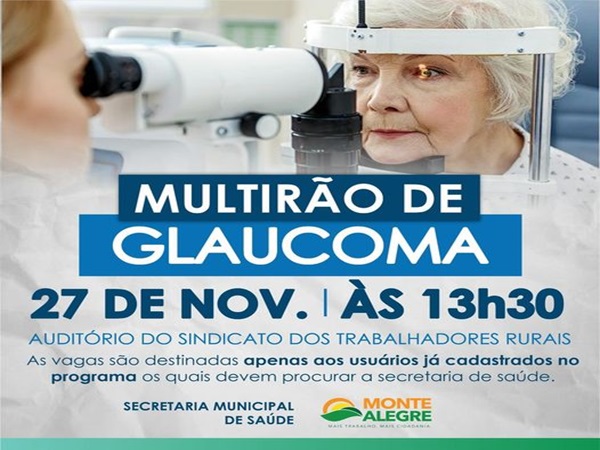 SMS REALIZARÁ MUTIRÃO DO GLAUCOMA